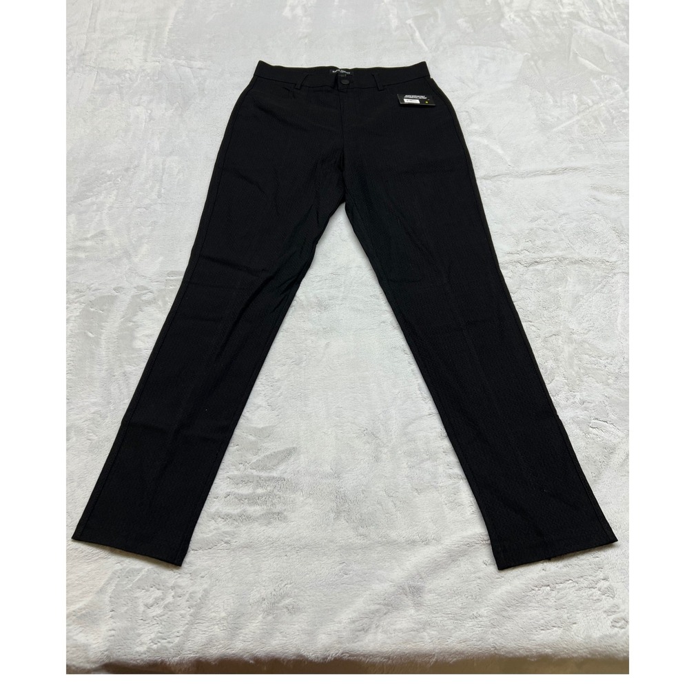 Mario Serrani Women's Slim Office Pants S Black Textured Pull‑On Stretch Career